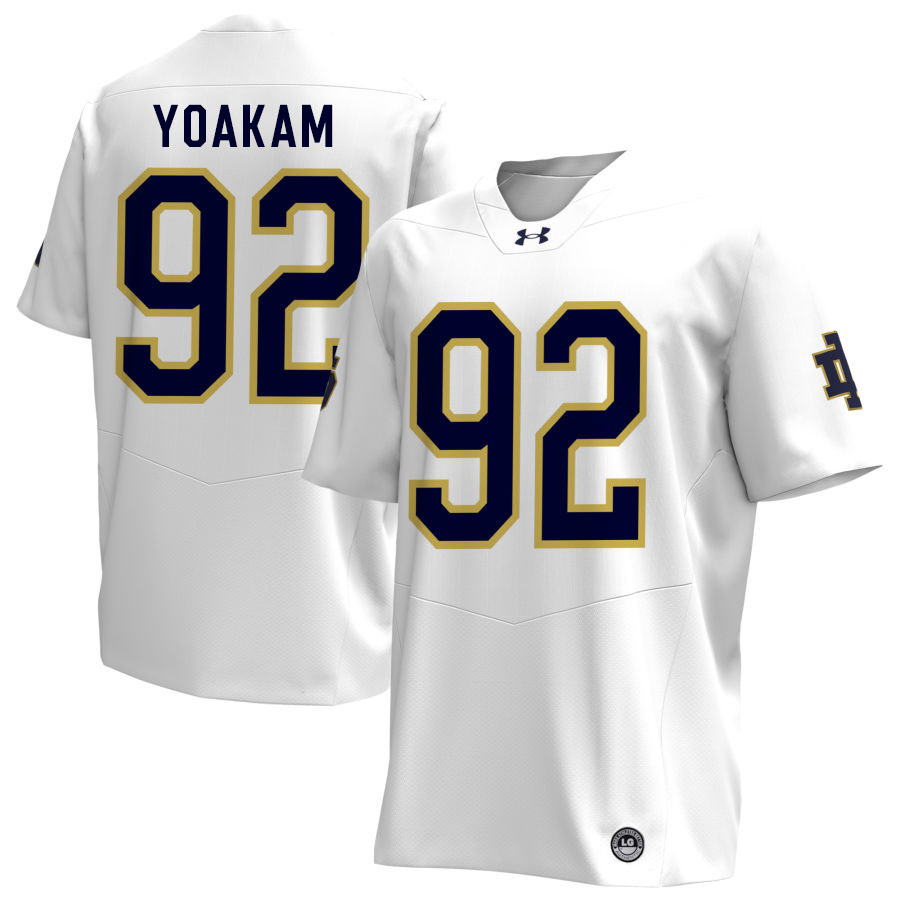 Zac Yoakam Notre Dame Jerseys, UND Fighting Irish College Football Apparels Stitched-White